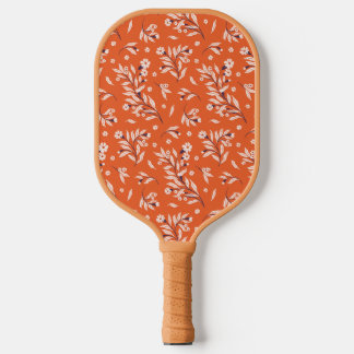 Mit Monogramm Blumeninitialen Orange & Pink Pickleball Schläger