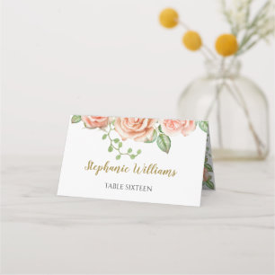 Mit Monogramm Blush Pink Blumengarten Platzkarte