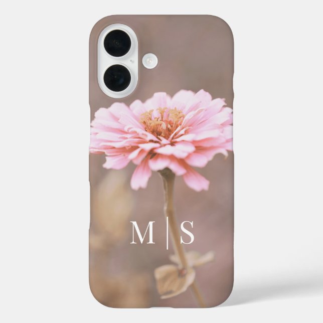 Mit Monogramm Blush Pink Montana Wildblume Case-Mate iPhone Hülle (Rückseite)