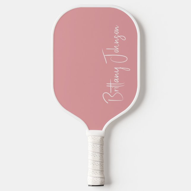 Mit Monogramm Blush Pink Pickleball Paddel Schläger (Vorderseite)