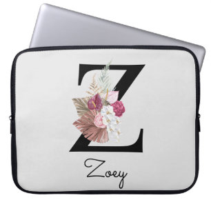 Mit Monogramm Boho Blume Initial Z Laptopschutzhülle