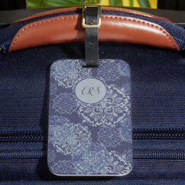 Mit Monogramm Boho Denim Moody Blues Mandalases Pa Gepäckanhänger