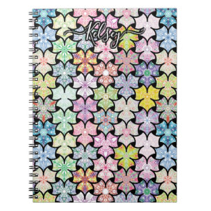 Mit Monogramm Boho Mandala Muster Name hinzufügen Notizblock