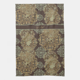 Mit Monogramm Boho Moody Mandalases Geschirrtuch
