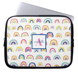 Mit Monogramm Boho Rainbow Pattern Laptopschutzhülle