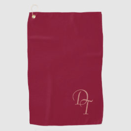 mit Monogramm - Bordeaux Golfhandtuch