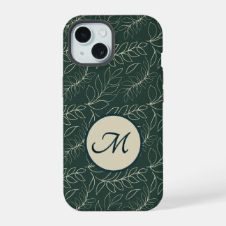 Mit Monogramm botanisch iPhone 15 Hülle