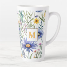 Mit Monogramm botanische Wildblumen der Flora Hübs