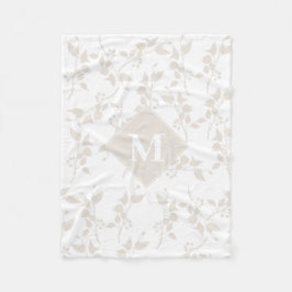 Mit Monogramm botanisches Beige-Dekorationsblatt Fleecedecke