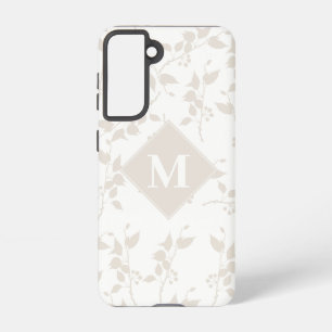 Mit Monogramm botanisches Beige-Dekorationsblatt Samsung Galaxy Hülle