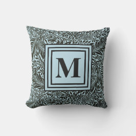 Mit Monogramm botanisches Muster in blass und schw Kissen