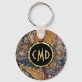 Mit Monogramm braune Imitate Marmorstein Schlüsselanhänger