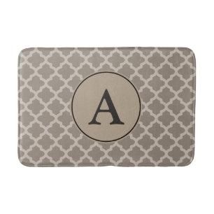 Mit Monogramm-braune Muster-Badematte Badematte