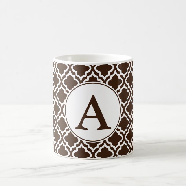 Mit Monogramm-braune Tasse (Mittel)
