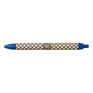 Mit Monogramm-brauner Polka-Dot Kugelschreiber