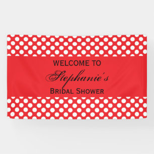 Mit Monogramm Brautparty "White and Red Polka Dot" Banner
