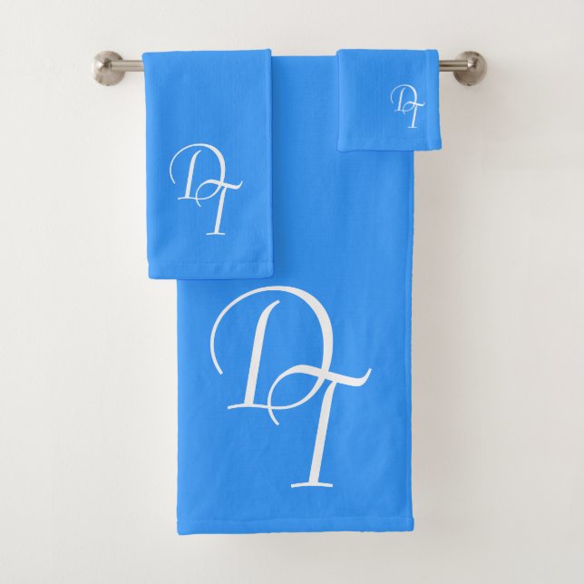 Mit Monogramm - Brillante Farbe Badhandtuch Set (Insitu)