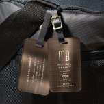 Mit Monogramm Bronze-Bronze-Metal mit benutzerdefi Gepäckanhänger<br><div class="desc">Mit Monogramm Logo Bronze Brushed Metal Gepäckmarke. Personalisieren Sie es mit Ihren Daten und Ihrem Firmenlogo.</div>