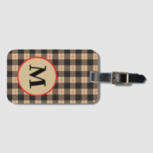 Mit Monogramm Brown Black und Red Buffalo Gepäckanhänger