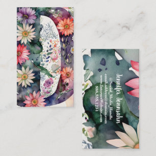 Mit Monogramm Buchstabe D Einfache, elegante, flor Visitenkarte