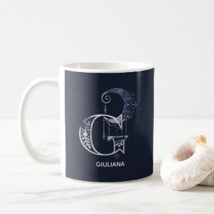 Mit Monogramm Buchstabe G Boho Crescent Moon Manda Kaffeetasse