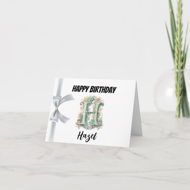 Mit Monogramm Buchstabe "H" Glückwunsch zum Geburt Karte (Vorderseite)