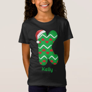 Mit Monogramm Buchstabe K Personalisiert Name Weih T-Shirt