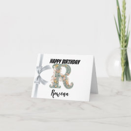 Mit Monogramm Buchstabe "R" Glückwunsch zum Geburt Karte