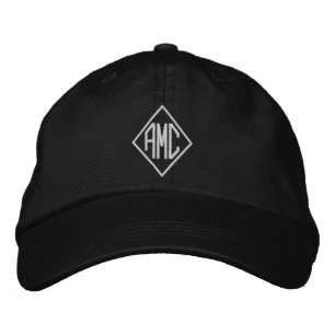 Mit Monogramm Buchstaben, weiß, drei Buchstaben Bestickte Baseballkappe