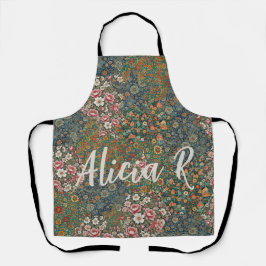 Mit Monogramm Buchstabencodierung Hütte Blumenmust Schürze