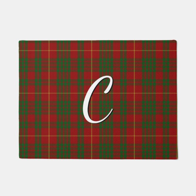 Mit Monogramm Cameron Tartan Kariert Door Mat Fußmatte (Vorderseite)