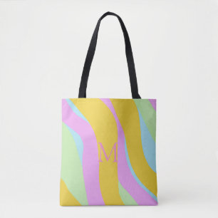 Mit Monogramm Caribe gelb, hellblau, rosa, Minze