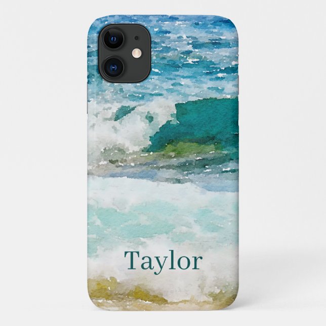 Mit Monogramm Case-Mate-iPhone-Fall für Wasserfarb Case-Mate iPhone Hülle (Rückseite)