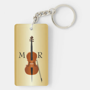 Mit Monogramm Cello Schlüsselanhänger
