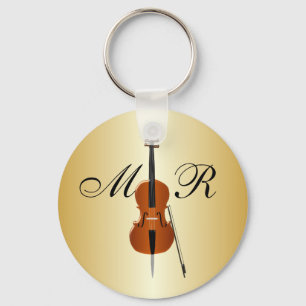 Mit Monogramm Cello Schlüsselanhänger