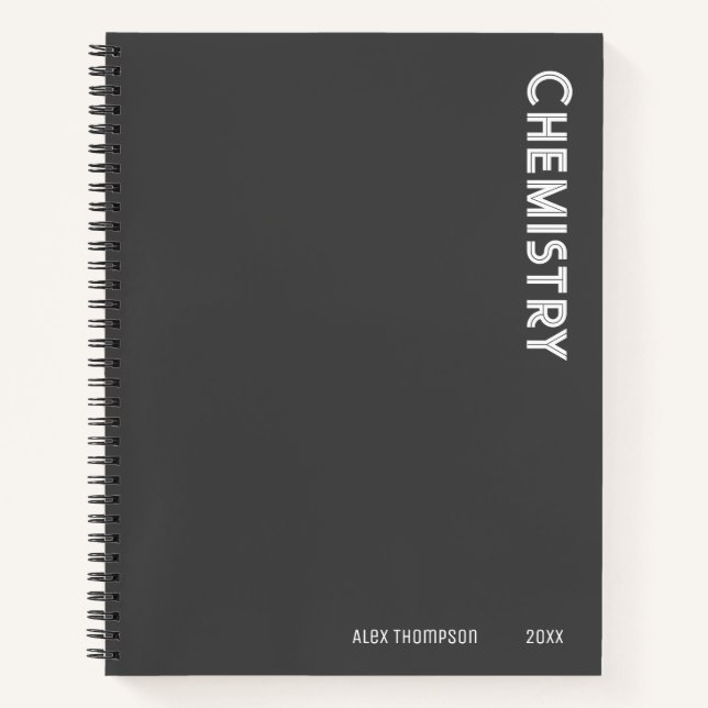 Mit Monogramm Chemie dunkelgrau Notizbuch (Vorderseite)