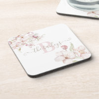 Mit Monogramm Cherry Blossom Plastik-Untersetzer