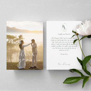 Mit Monogramm Chic Elegant Couple Foto Vielen Dank Dankeskarte