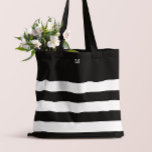 Mit Monogramm | Chic Stripes<br><div class="desc">Stilvoll gestreifte Tasche,  die mit einem Initial personalisiert werden kann.</div>