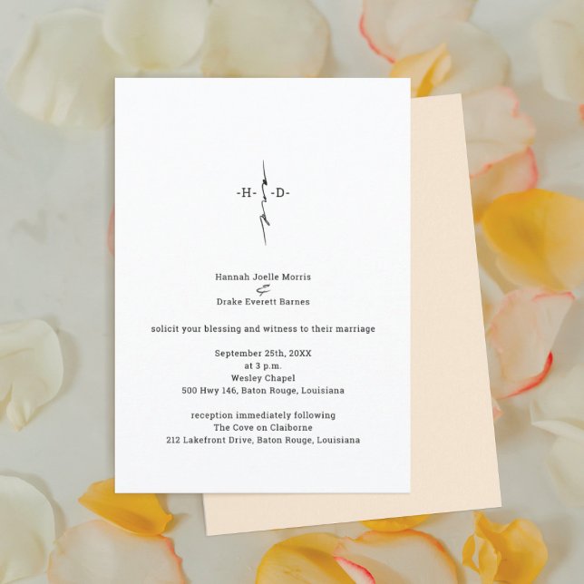 Mit Monogramm Christliche Crossehe Einladung (Von Creator hochgeladen)