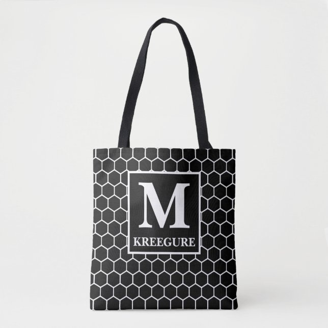 Mit Monogramm Classic Serif BW Honeycomb (Vorderseite)