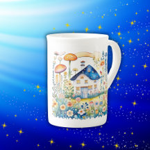 Mit Monogramm Cocktailcore-Zuhause mit Mushrooms |