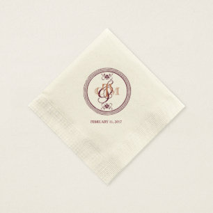 Mit Monogramm Cocktailserien C und M Serviette