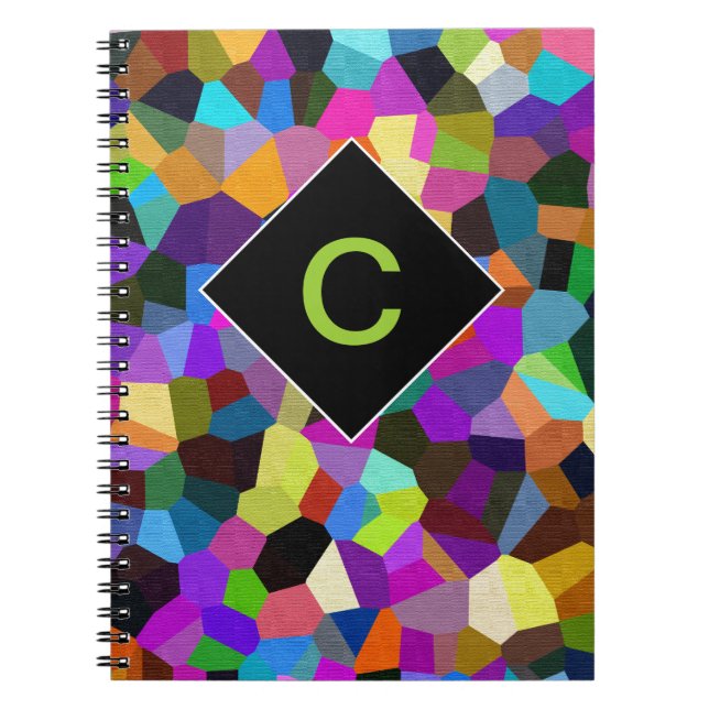 Mit Monogramm Confetti in Jewel Tones Notizblock (Vorderseite)