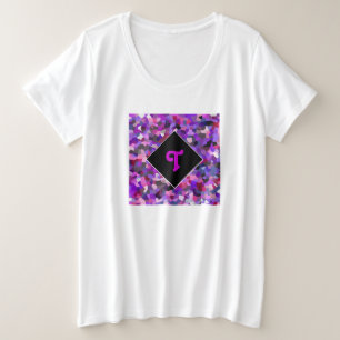 Mit Monogramm Confetti Lila Große Größe T-Shirt