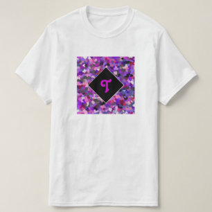 Mit Monogramm Confetti Lila T-Shirt