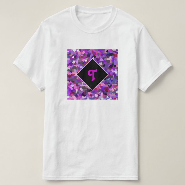 Mit Monogramm Confetti Lila T-Shirt (Design vorne)