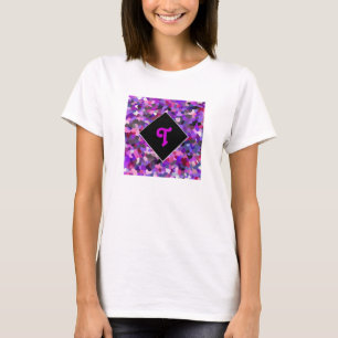 Mit Monogramm Confetti Lila T-Shirt
