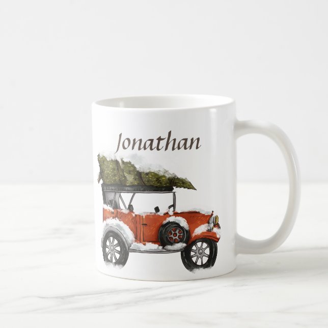 Mit Monogramm, cooler Truckbaum Kaffeetasse (Rechts)