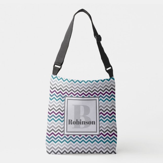 Mit Monogramm Crossbody Bag - Zickzack Zigzag Tragetaschen Mit Langen Trägern (Vorderseite)